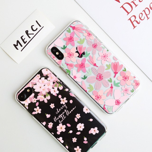 아이폰6S플러스 아이폰6플러스 체리블라썸 벚꽃 투명 젤리 케이스