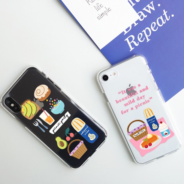 아이폰6S플러스 아이폰6플러스 소풍 일러스트 투명 젤리 케이스