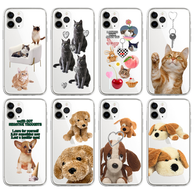 아이폰6S플러스 아이폰6플러스 고양이 강아지 투명 젤리 케이스